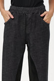 Denim & Faux Suede Pants