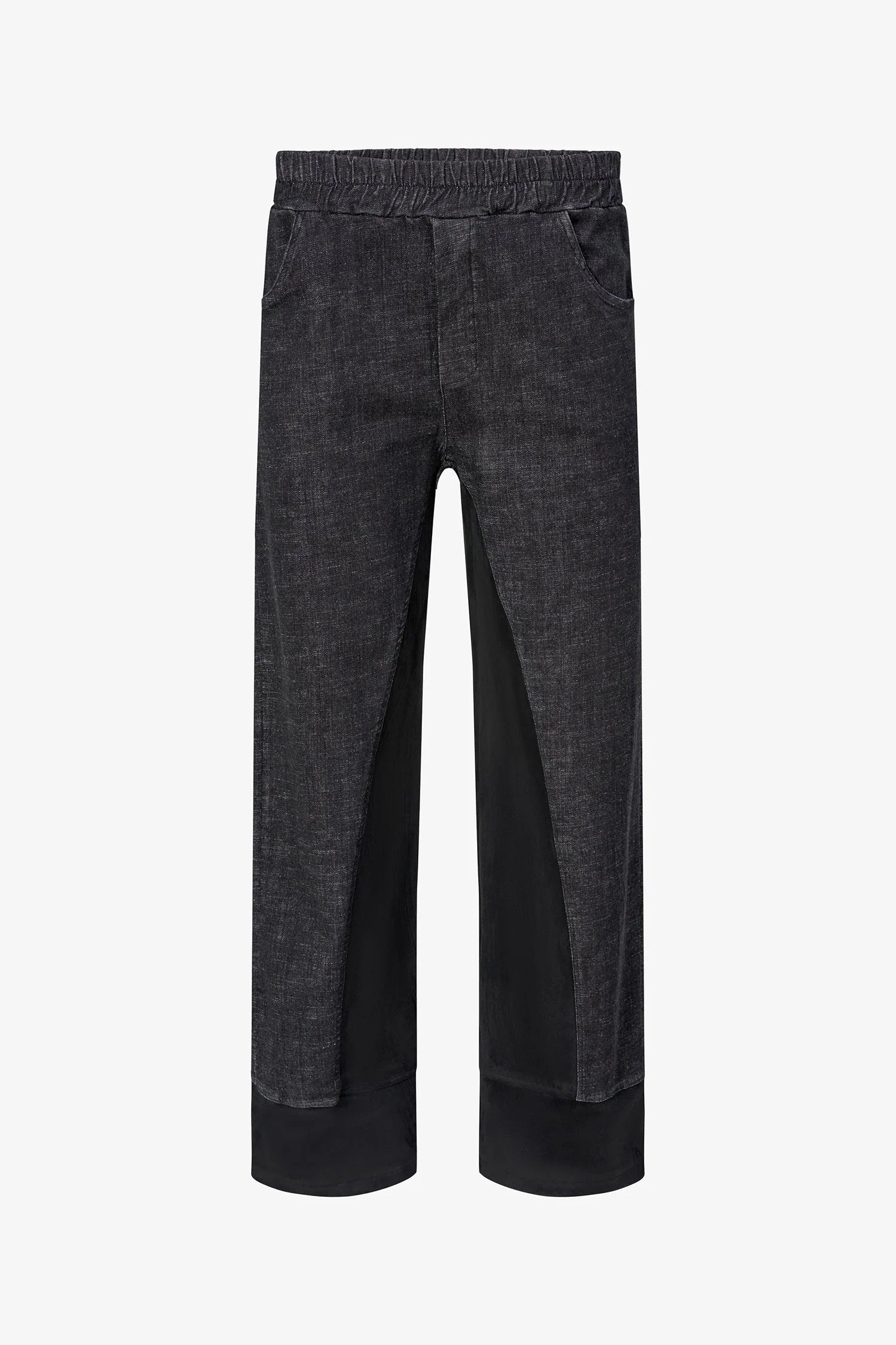 Denim & Faux Suede Pants