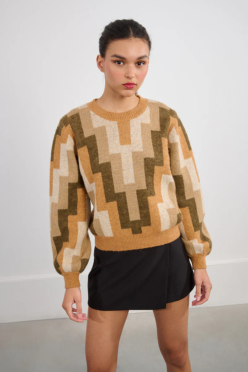 Geometric Print Sweater