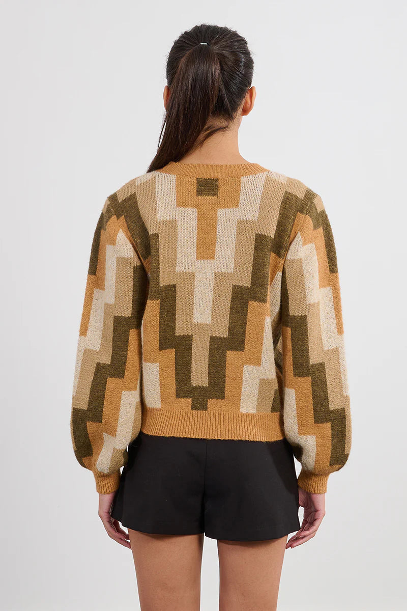 Geometric Print Sweater