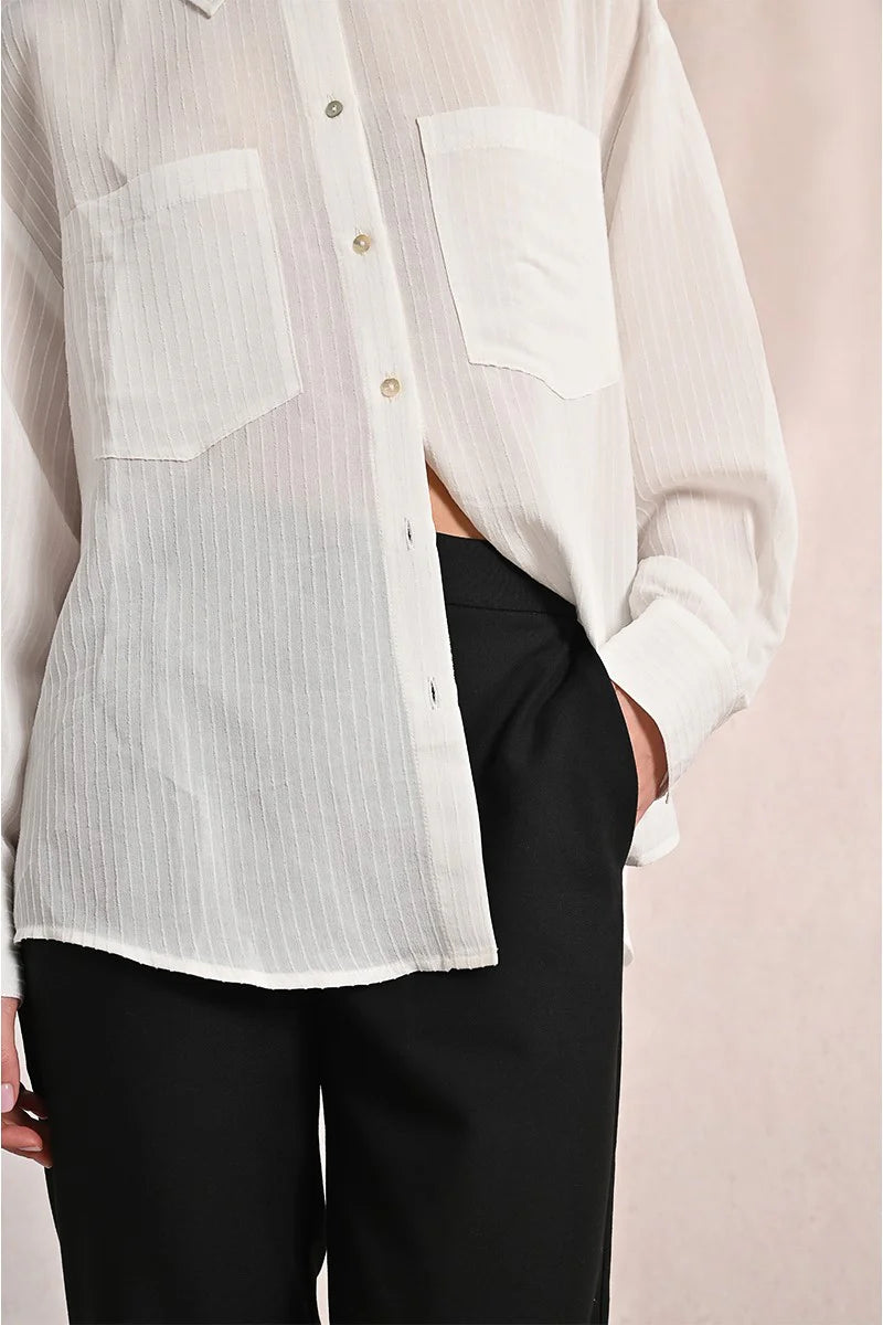 Crisp White Collar Blouse