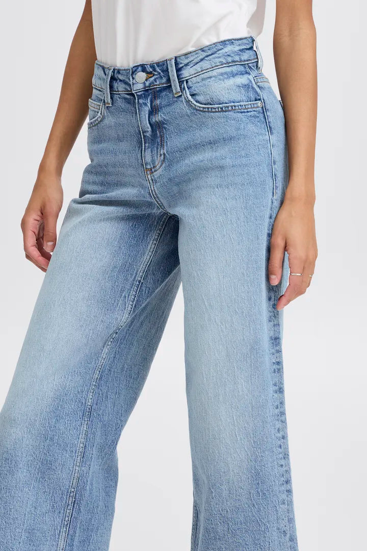 Mid Blue Cropped Denim