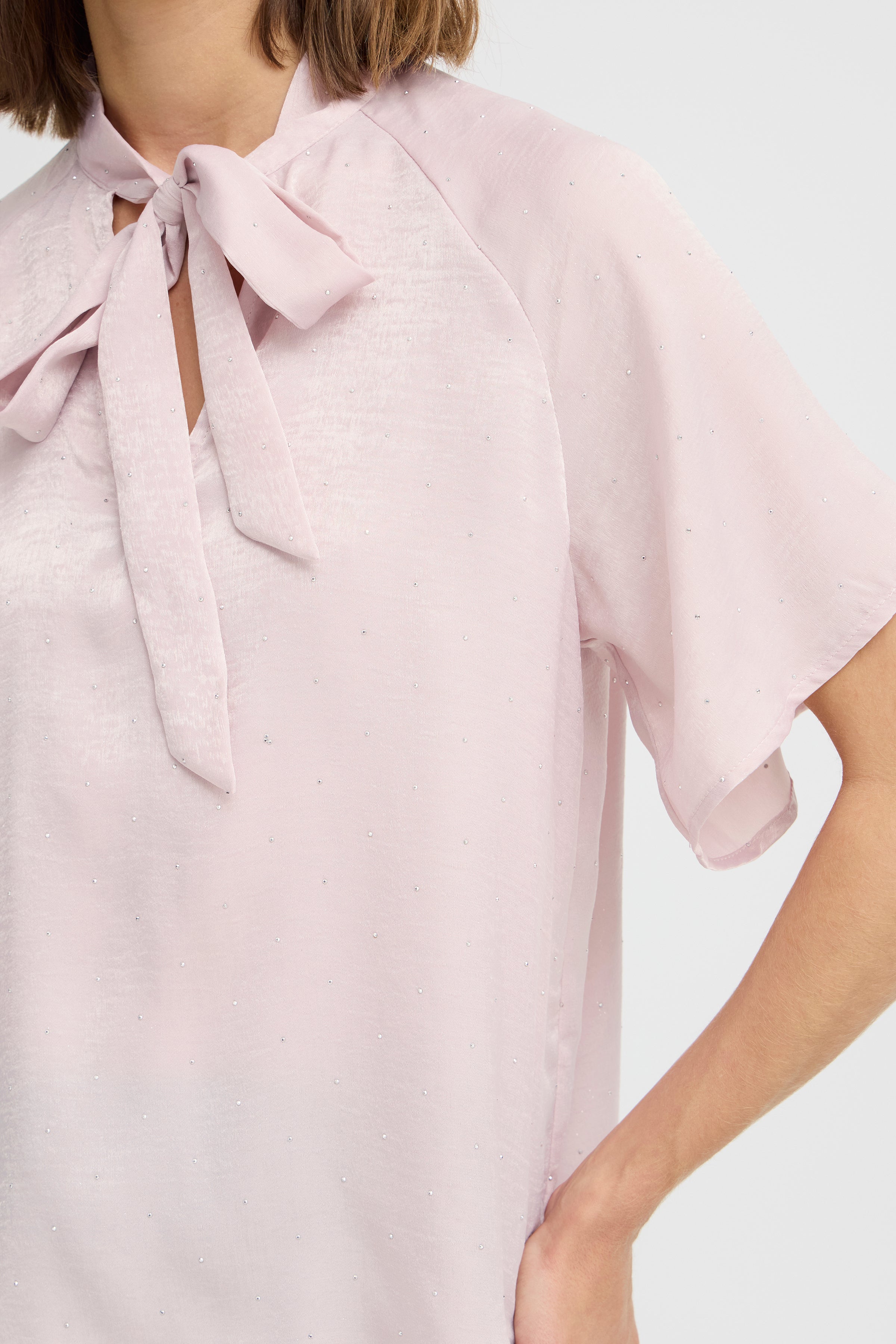 Neck Tie Satin Blouse
