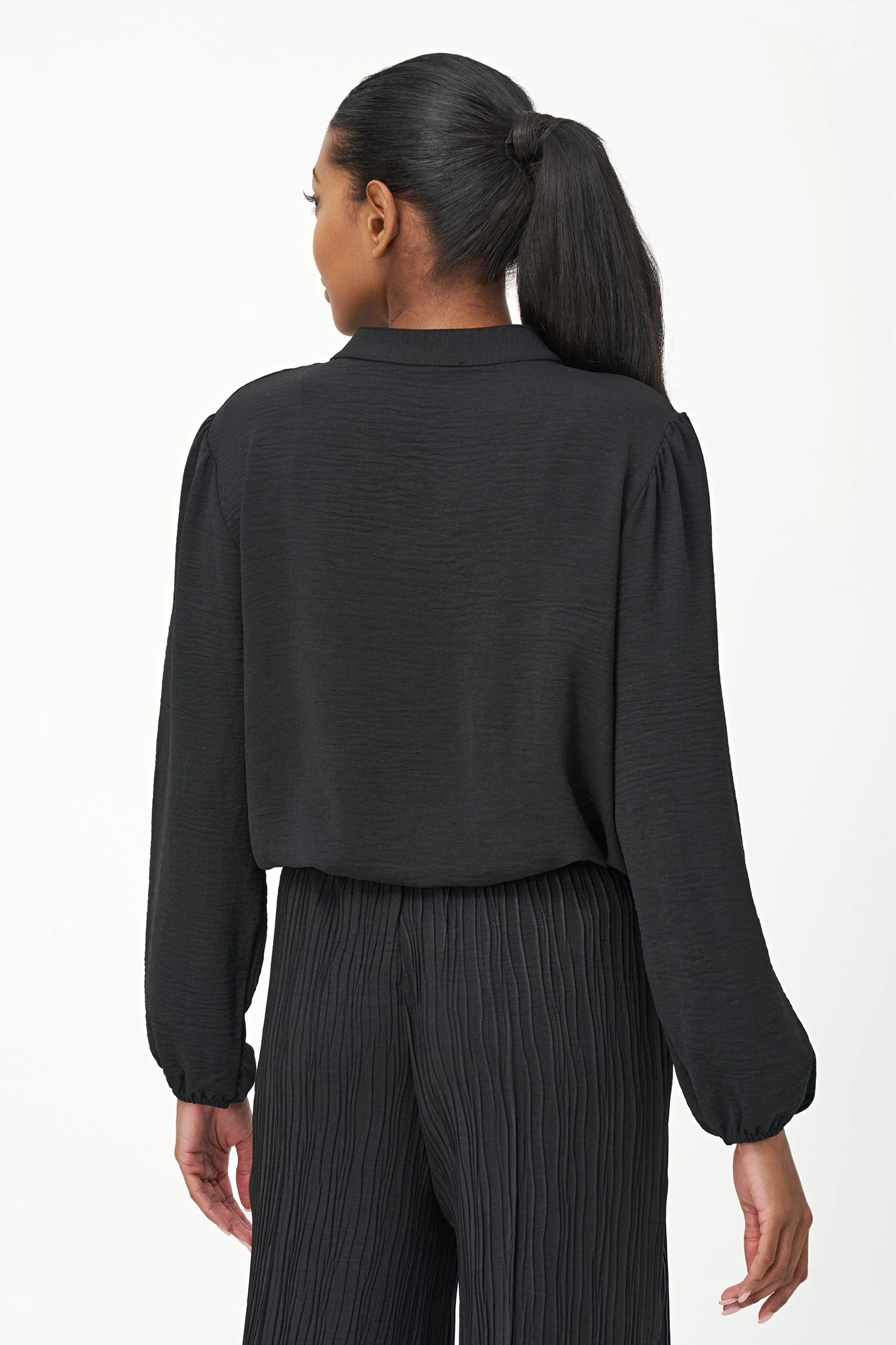 Front Pleat Button Down Shirt