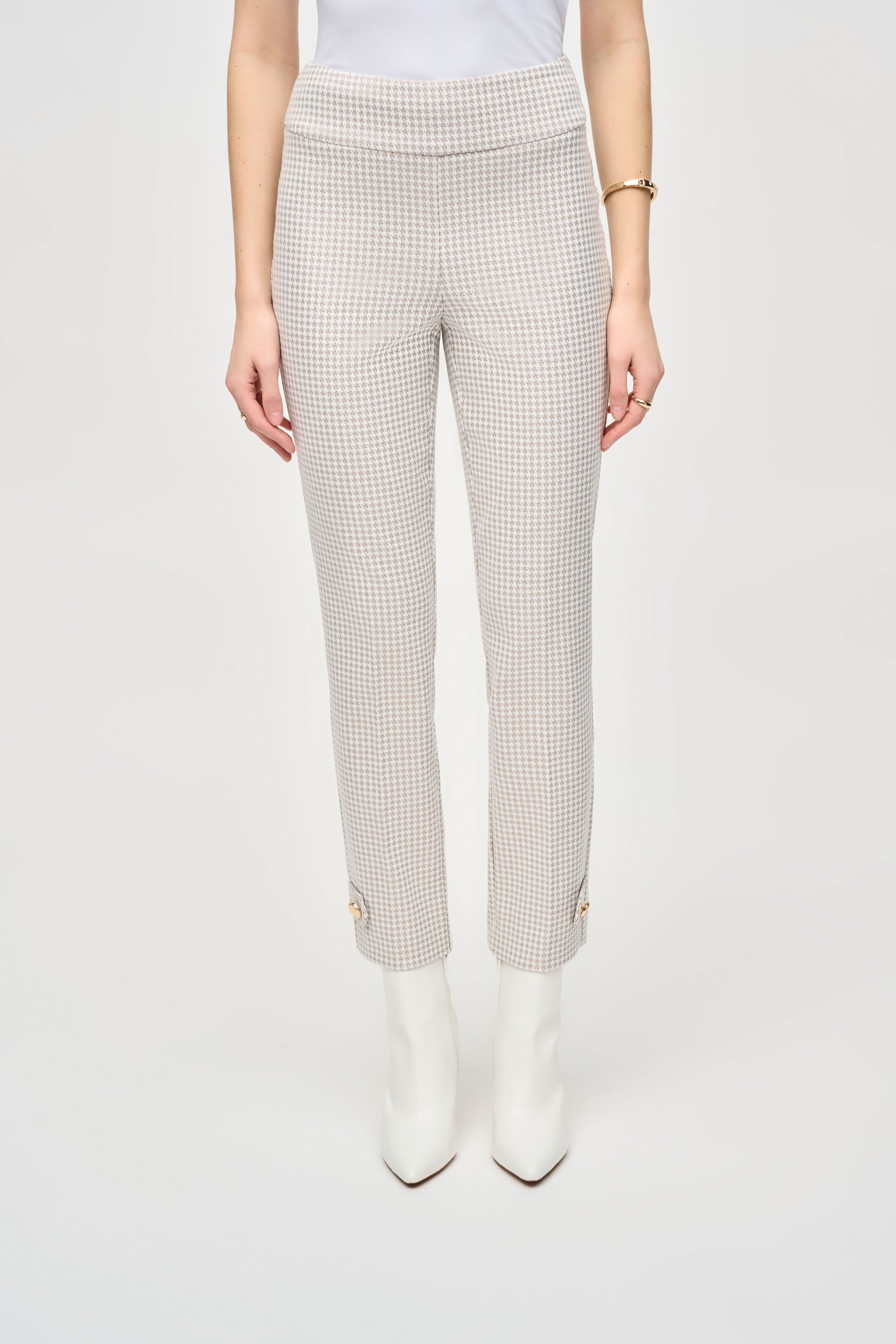 Houndstooth Jacquard Slim Fit Pants