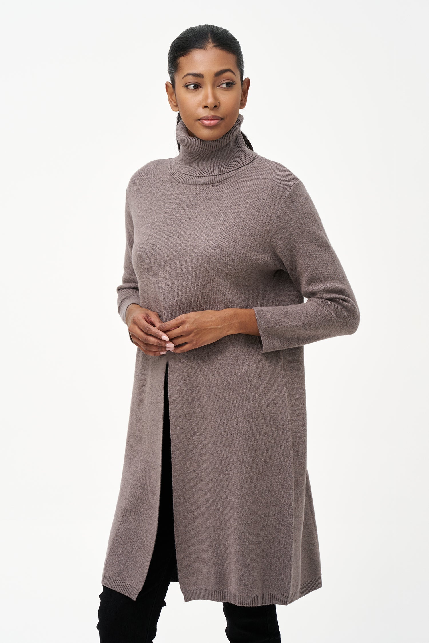 Turtle Neck Tunic Sweater