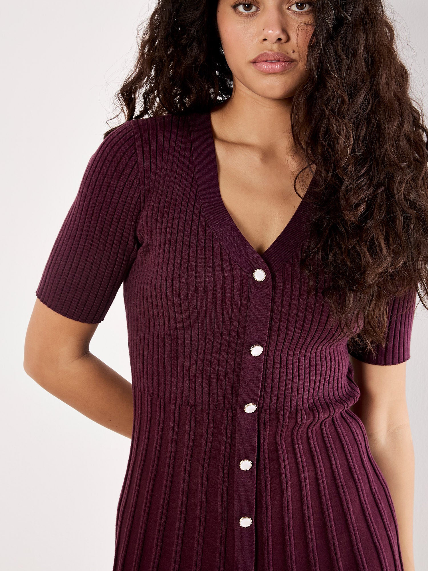 Ribbed Knit Fit & Flare Dress