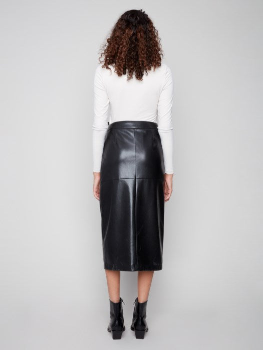 Faux Leather Long Skirt