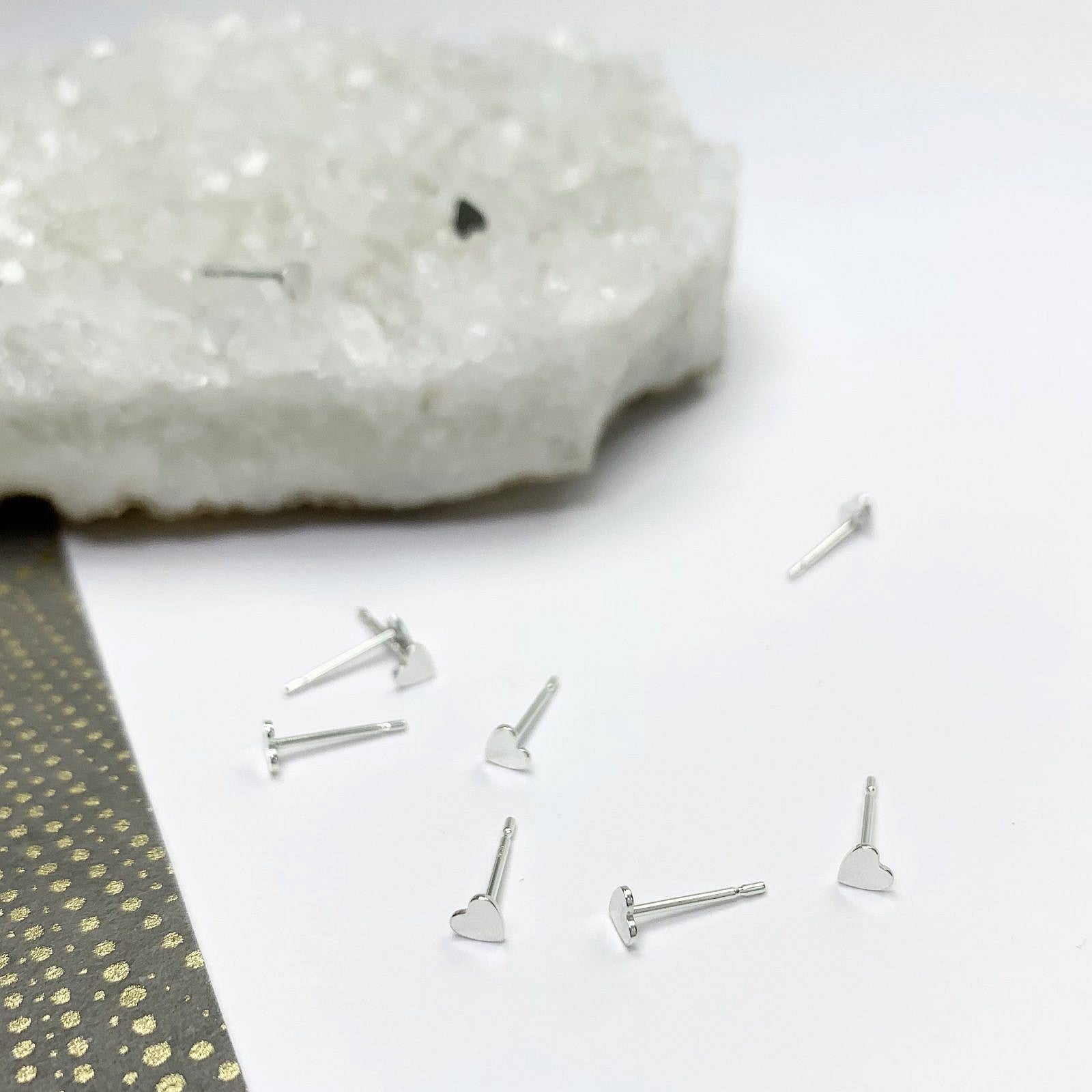 Mini Heart Disc Studs