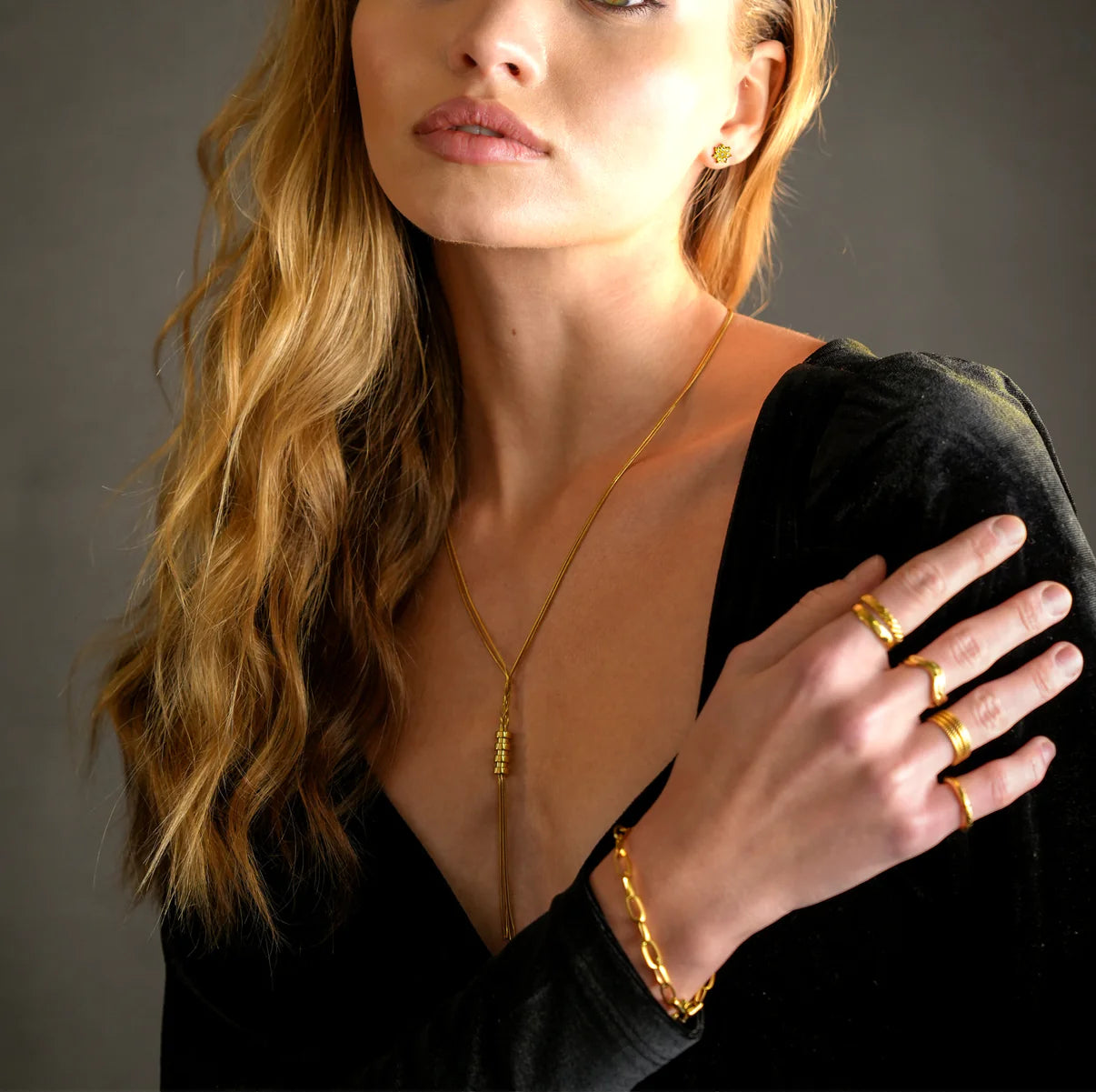 Multi Stranded Lariat Necklace