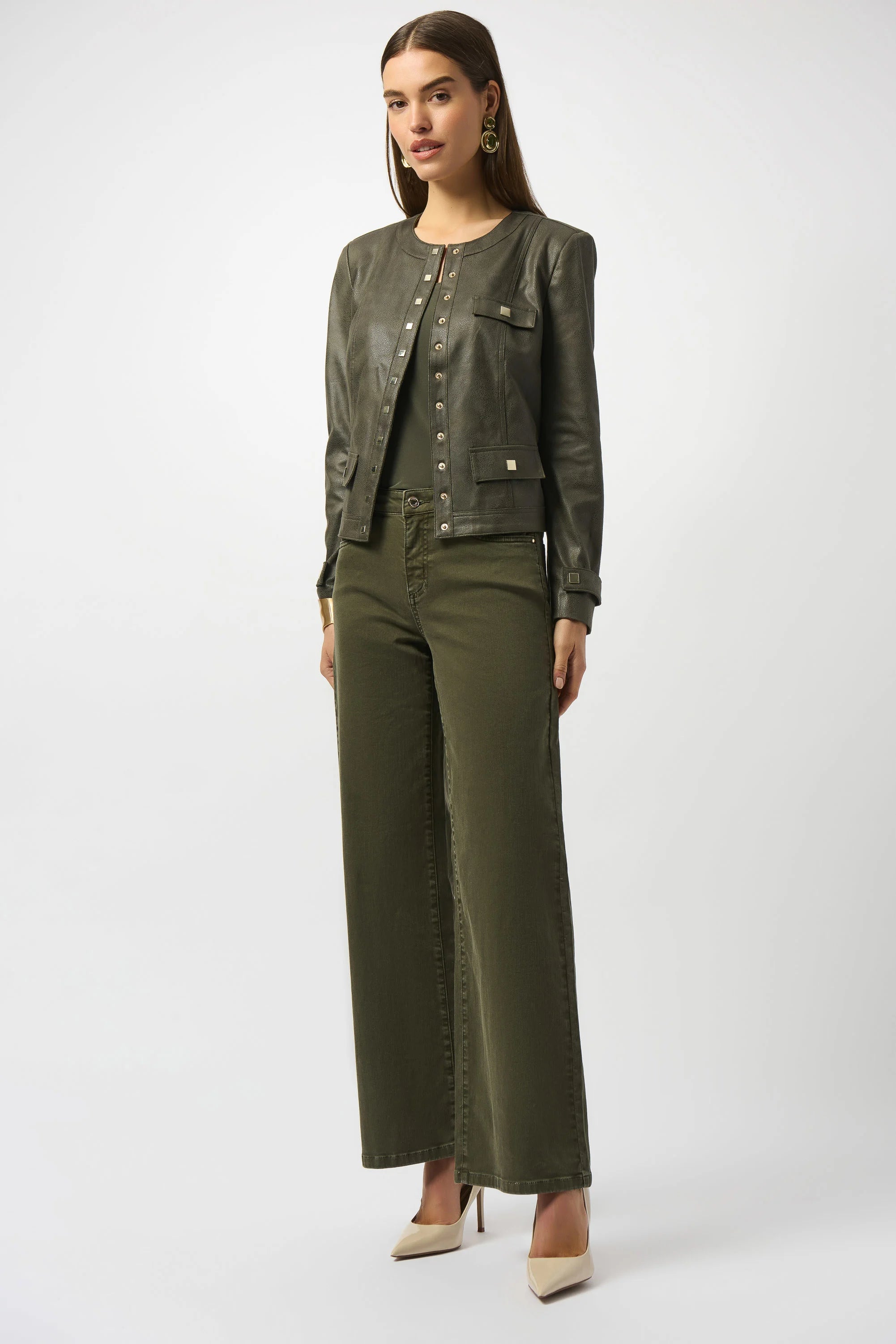Goldie Classic Wide-Leg Stretch Denim Jeans