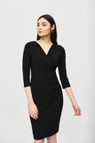 Three Quarter Sleeve Wrap Dress