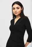 Three Quarter Sleeve Wrap Dress