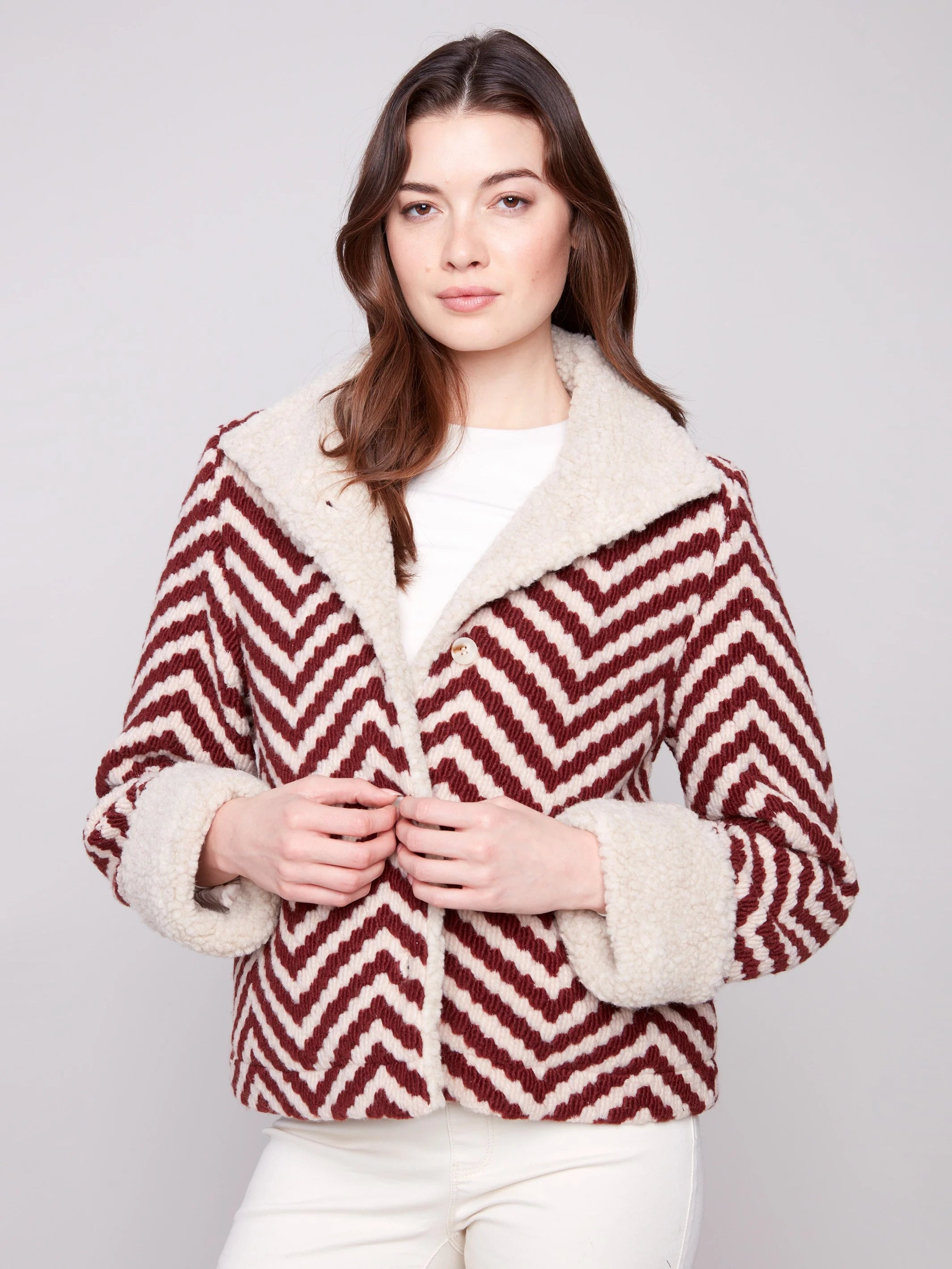 Chevron Boucle Jacket