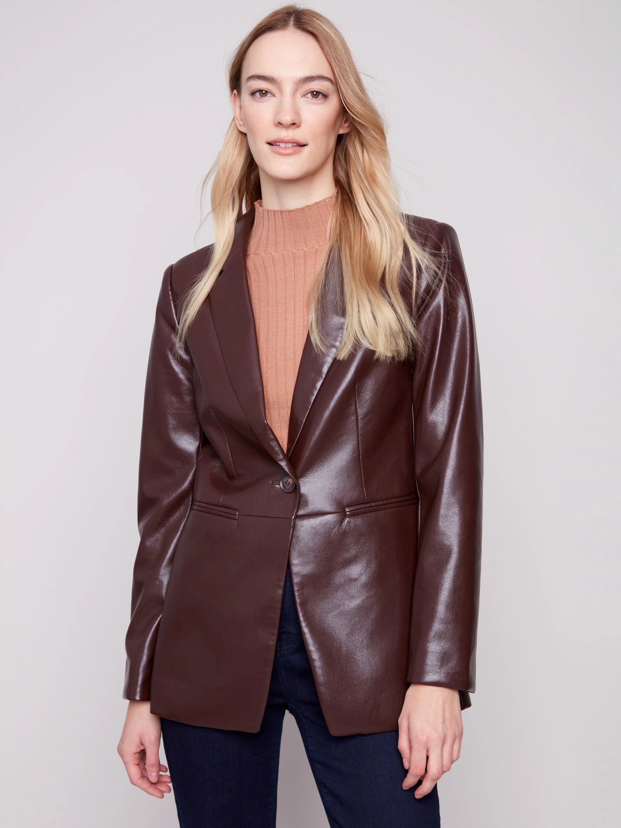 Butter Faux leather Blazer
