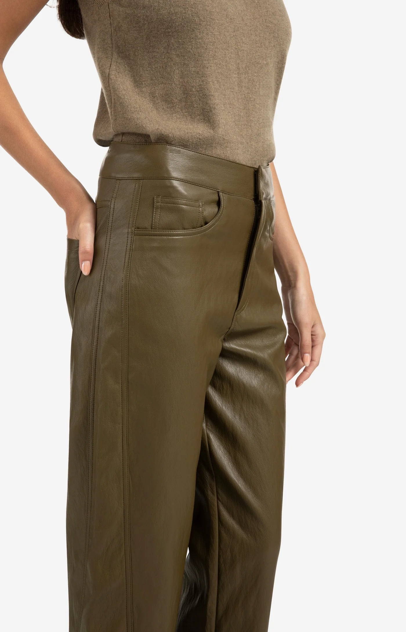 Faux Leather Carrot Fit Trouser
