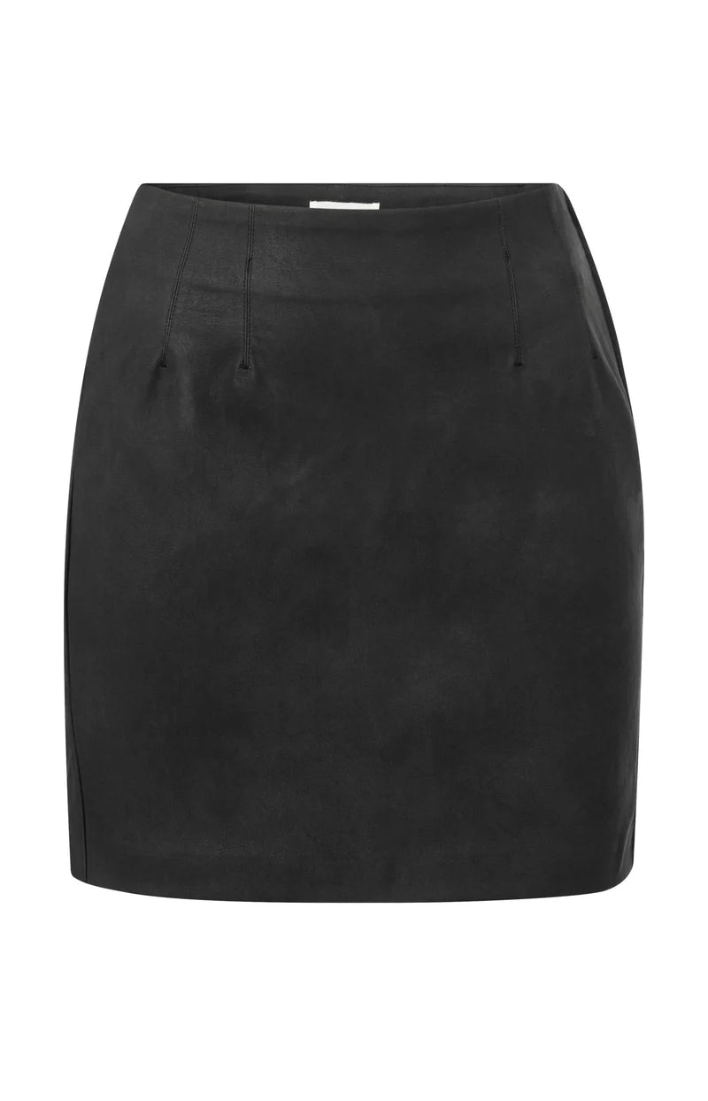 Faux Nubuck Leather Skirt