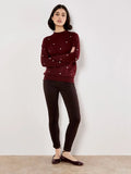 Embroidered Heart Fine Knit Sweater