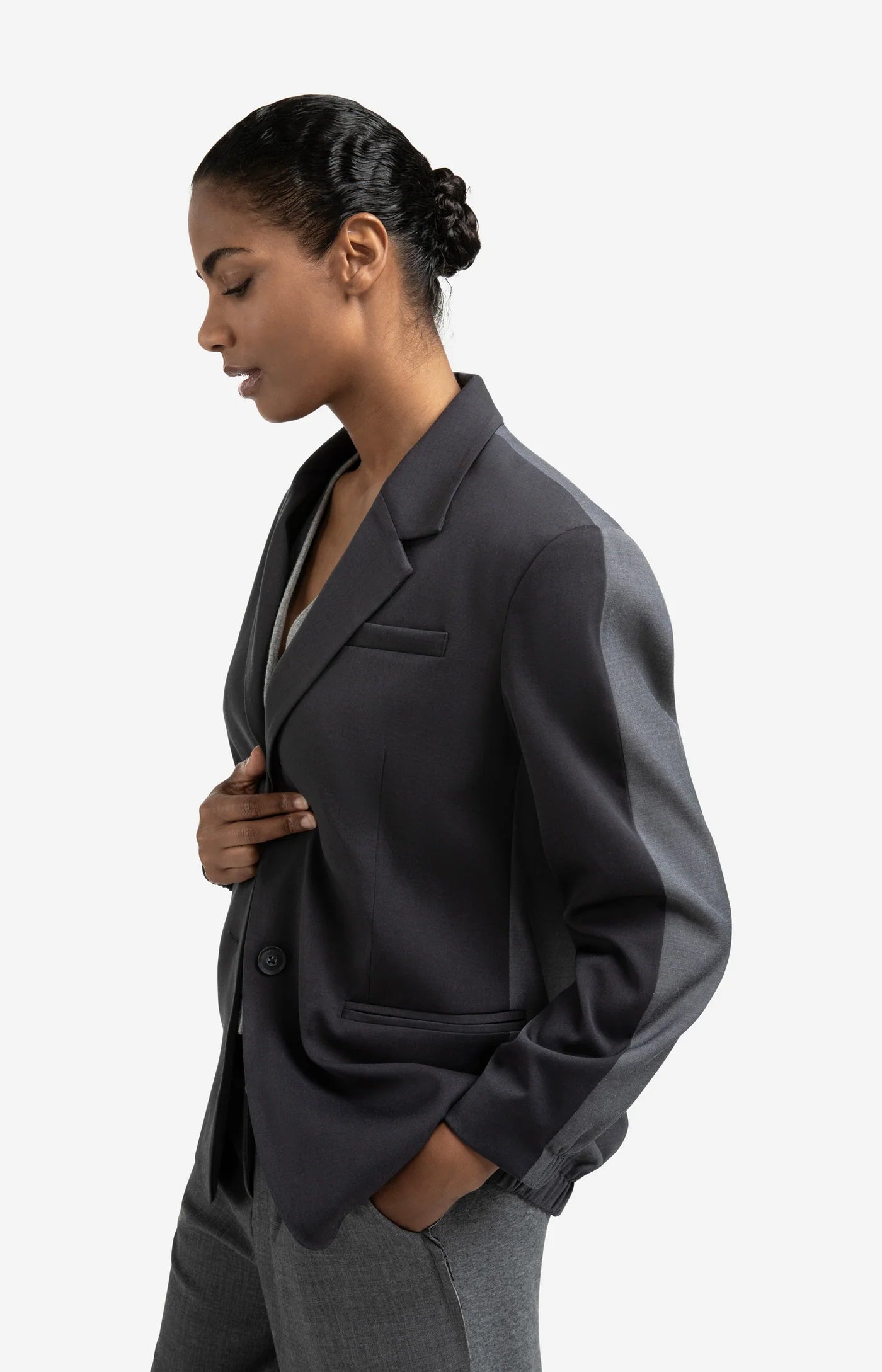 Loose fit blazer with bomber details