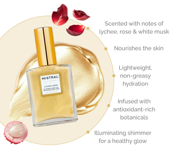 Luxe Shimmer Body Oil Lychee Rose