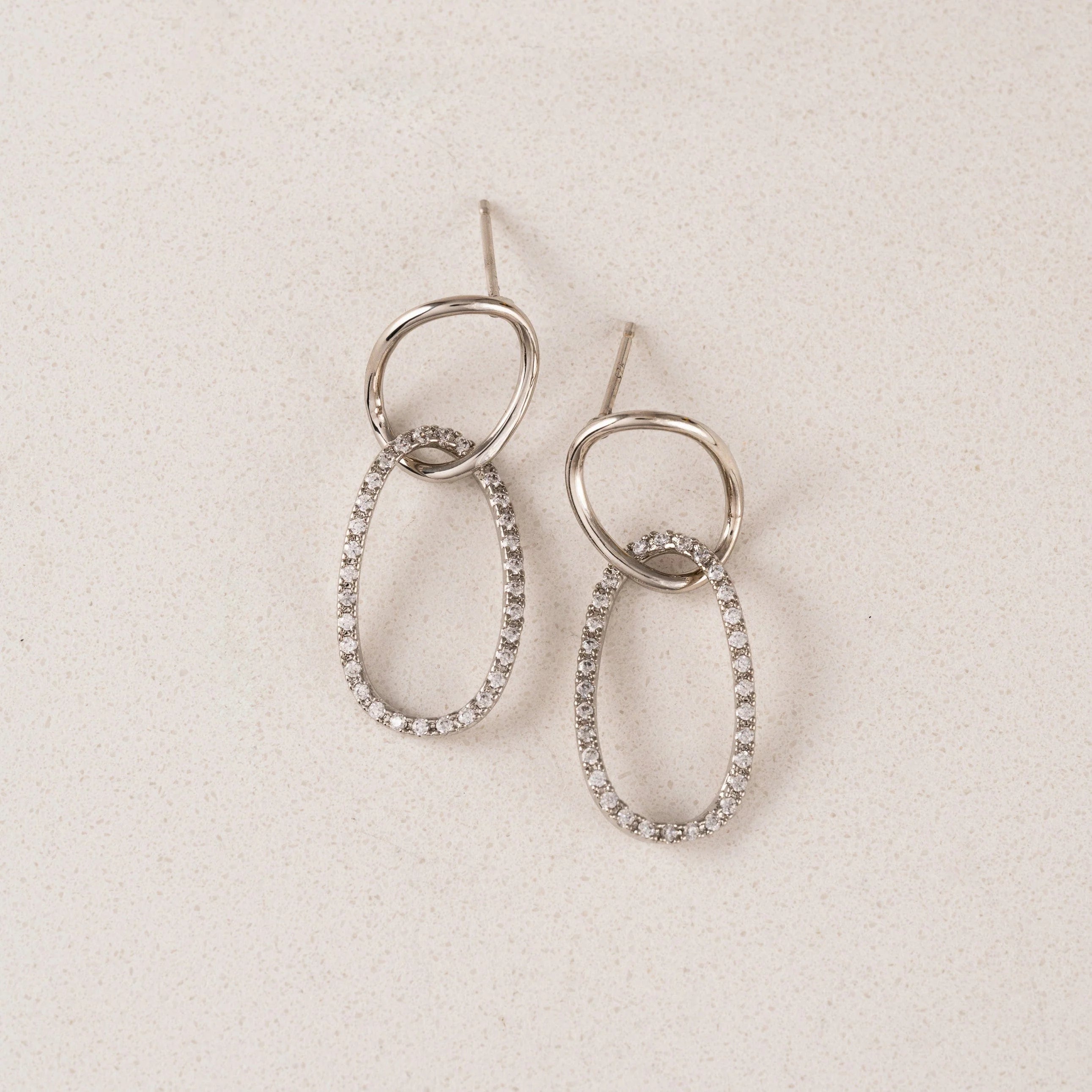 Encore Pave Small Linked Hoops