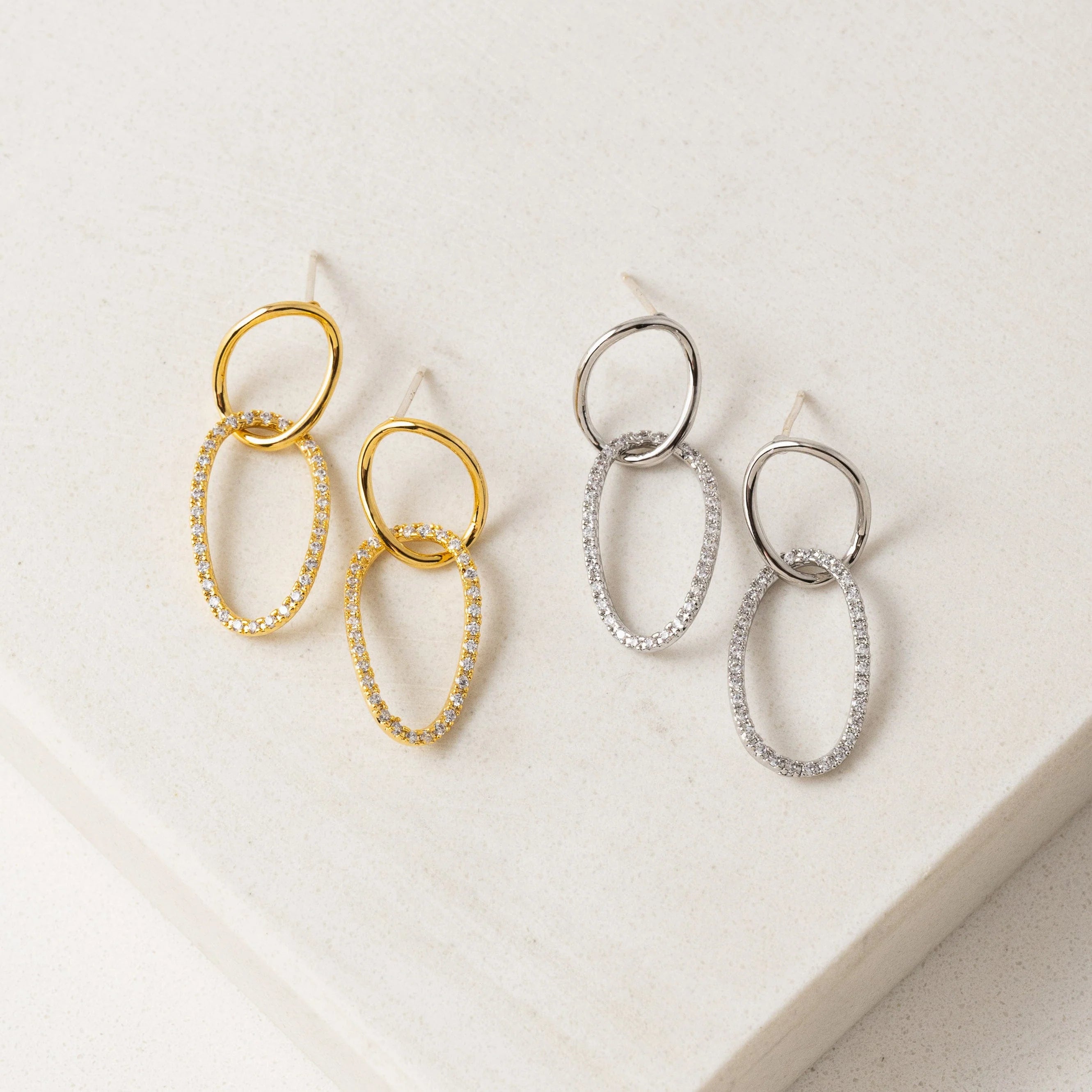 Encore Pave Small Linked Hoops