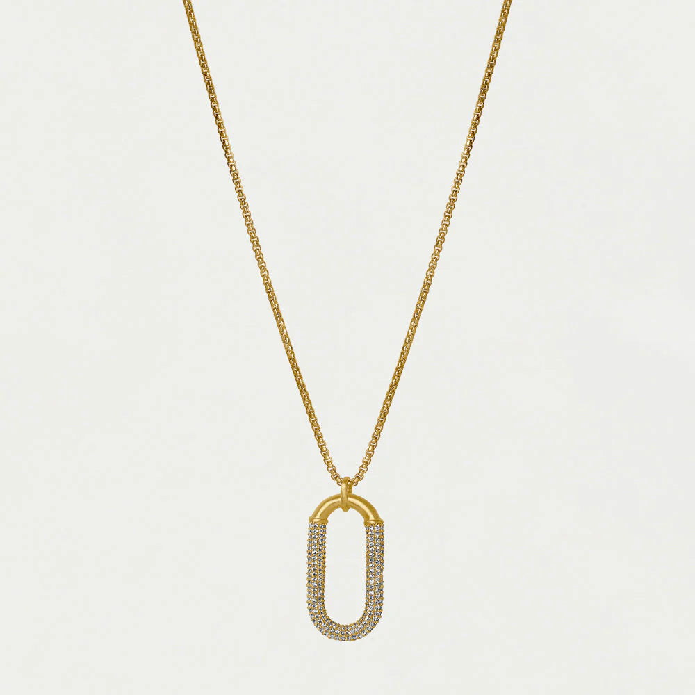 Solene Pave Long Pendant Necklace