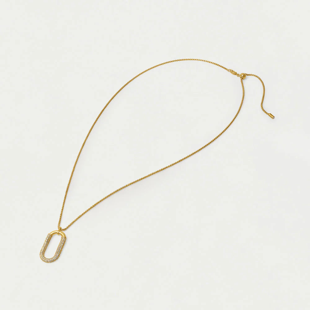 Solene Pave Long Pendant Necklace
