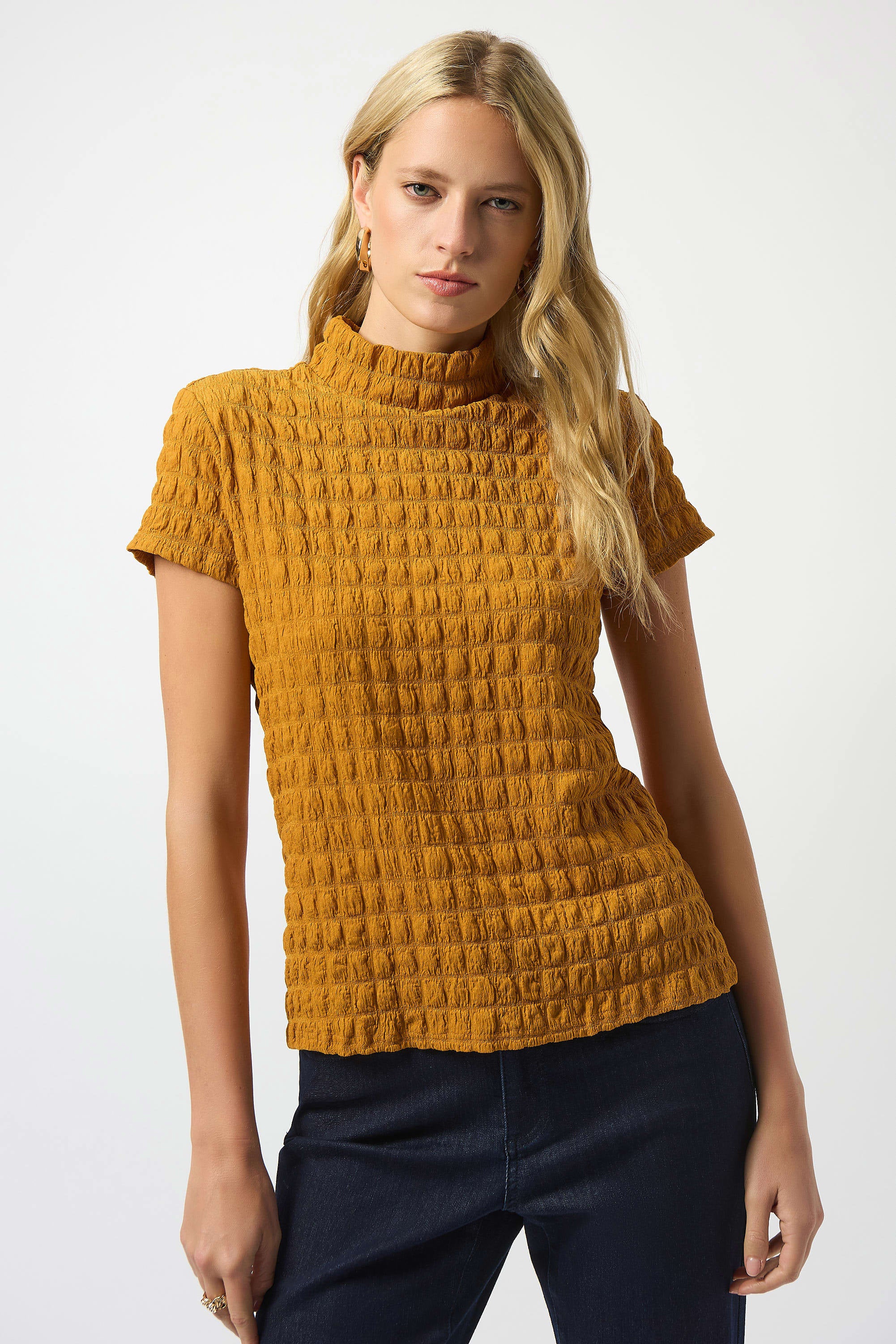 Textured Knit Fitted Top