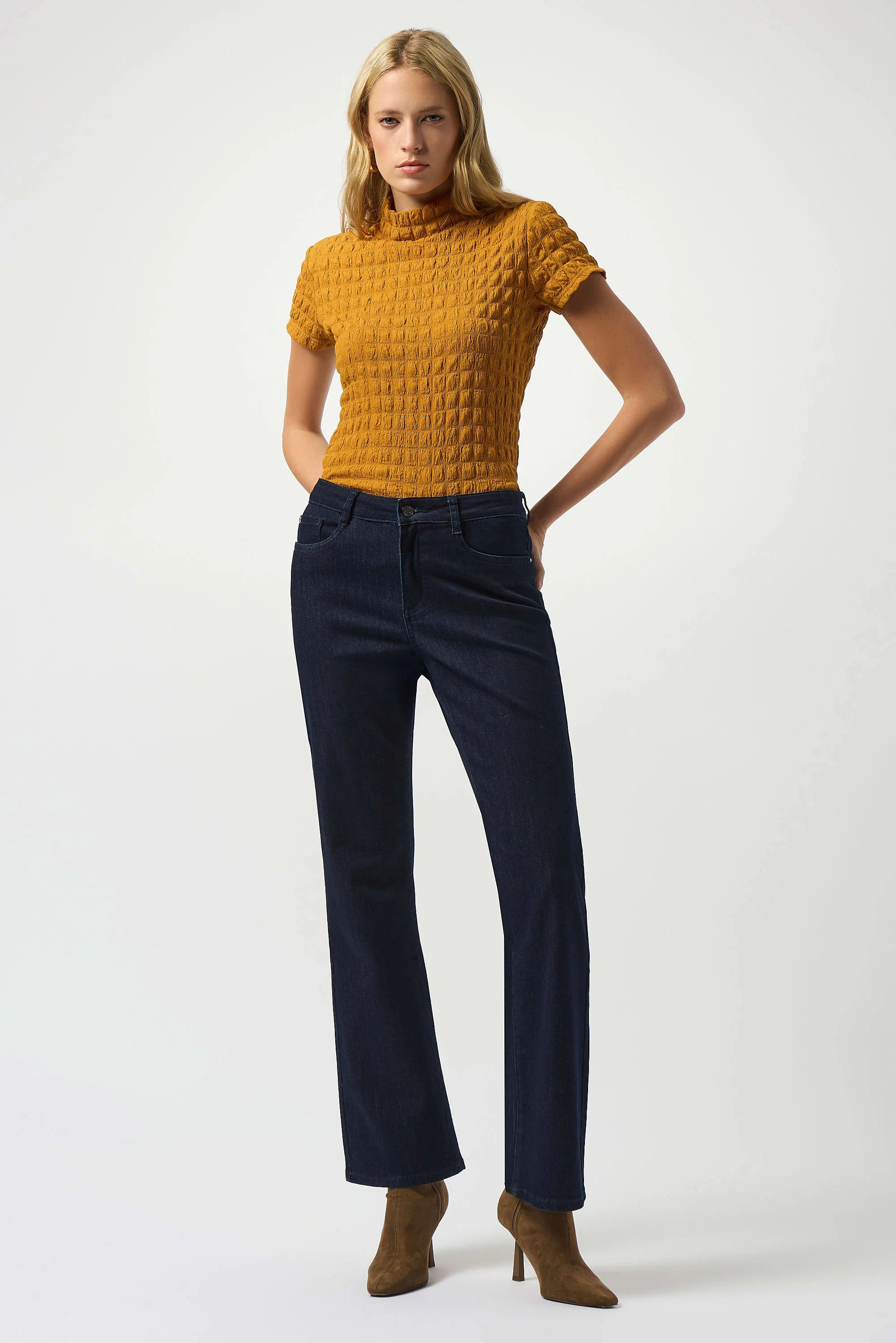 Textured Knit Fitted Top