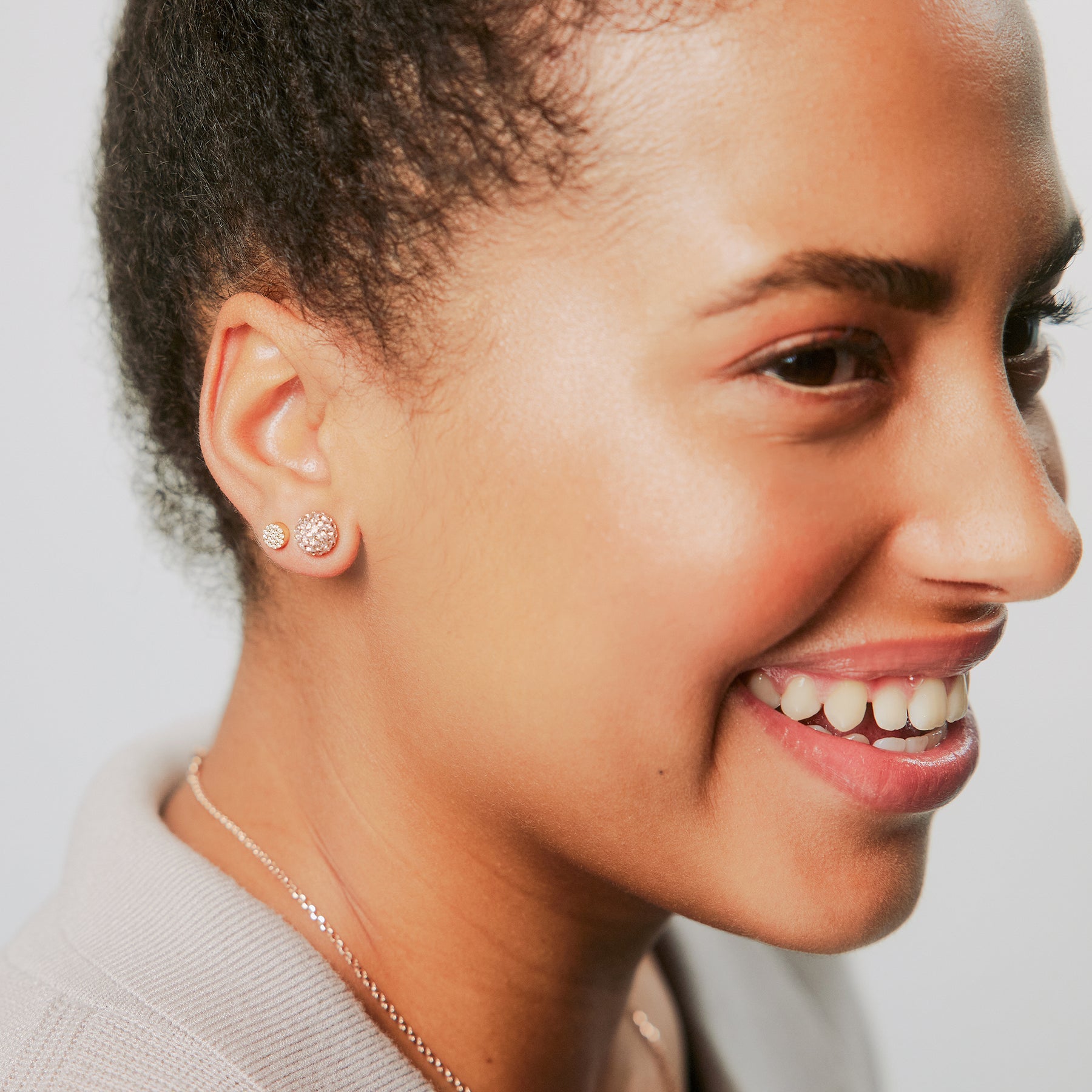 8 mm Sparkle Ball Stud Earrings