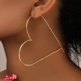 Bold Large Heart Hoops