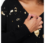 Gold Foil Sweater Top