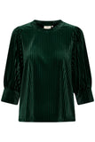 Velvet Puff Sleeves Blouse