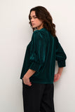 Velvet Puff Sleeves Blouse