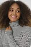 Turtle Neck Stripe Shirt