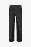 Denim & Faux Suede Pants