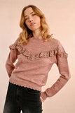 Vintage Pink Ruffled Sweater