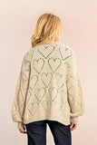 Pointelle Heart Cardigan