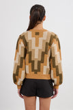 Geometric Print Sweater