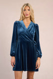 Velvet Faux Wrap Dress