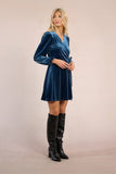 Velvet Faux Wrap Dress