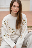 Sequin Flower Sweater