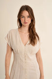 V Neck Midi Dress