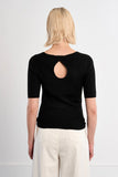 Ribbed Knit Keyhole Top
