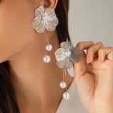 Gingko Pearl & Flower Earrings