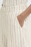 Wide Leg Stripe Linen Pant