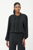 Front Pleat Button Down Shirt