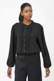 Front Pleat Button Down Shirt