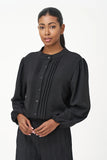 Front Pleat Button Down Shirt